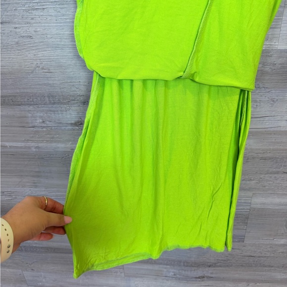 NWT See You Monday Neon Lime Green Ribbed Racerback Midi Dress L - Picture 6 of 6